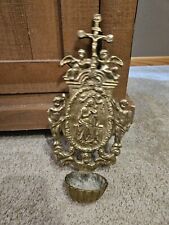Antique bronze wall holy water font christ jesus angels 12 Inch picture