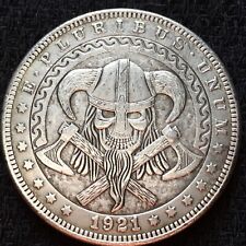 Norse Viking Skull Double Ax Novelty Good Luck Heads Tails Challenge Coin #296 picture