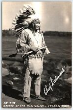 Chief Odawa Littlecreek Mississippi River Source RPPC Itasca Chippewa Indian picture