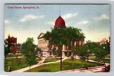 Springfield IL-Illinois, Court House, Antique Vintage Souvenir Postcard picture