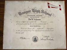 1928 Bangor High School Diploma - Alta Nickerson Taylor Small Maine Genealogy picture