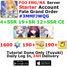 [ENG/NA][INST] FGO / Fate Grand Order Starter Account 4+SSR 190+Tix 1620+SQ #3MM picture