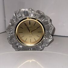 Seiko 1980s Table Alarm Click Encased In Heavy Glass-“ice Formation” picture