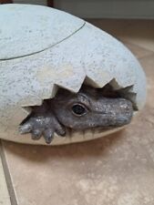  Artist  Made Baby Dinosaur Hatching Egg  Ooak Figurine Large W Lead. picture