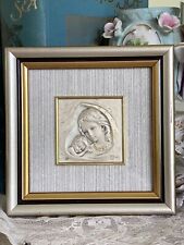 Vtg Sterling Silver Cameo Madonna Mary & Jesus Italy Marchio Preziosi Certificat picture