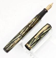 Vintage 1930's Waterman Ink-Vue Emerald Ray Fountain Pen 14K GREEN Keyhole Nib picture