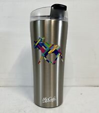 2018 McDonalds McCafe 16 oz. Stainless Tumbler Rubber Bottom w/ Lid Moose Summer picture