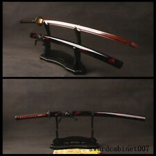 Bloody Red Blade Folded Steel Japanese Samurai Katana Sword Full Tang Real Sharp picture