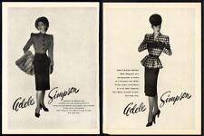 ADELE SIMPSON 2 Fashion Ads 1944 Town Wear Women's Suits picture