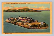 San Francisco Bay CA- California, The Rock, Alcatraz Island, Vintage Postcard picture