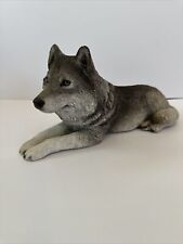 VTG 94’ Sandicast SANDRA BRUE Laying Wolf Figurine Large & Heavy 4.5 LBS #300 picture