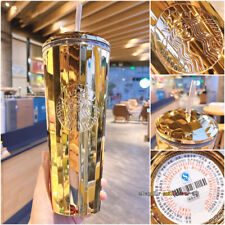 Starbucks China 50th Anniversary China Gold Dome Straw Cup Tumbler 24Oz picture