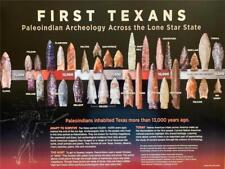 Old Arrowhead Timeline Poster, First Texans, Clovis Indian Artifacts, Texas Map picture