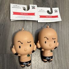 The Rock WWE Hallmark Christmas Tree Ornaments Set Of 2 picture