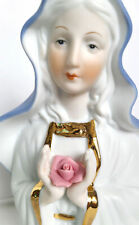 Vintage Sorelle Mother Virgin Mary w/Rose Porcelain Figurine Night Light  7.5
