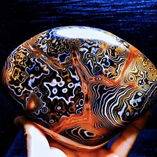 TOP 1694G Natural Polished Silk Banded Agate Lace Agate Crystal Madagascar L1540 picture