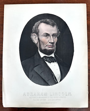 ABRAHAM LINCOLN 1809-1865 ASSASSINATION MOURNING LITHOGRAPH KIMMEL & FORSTER NY picture