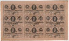 Uncut Sheet of 50 Cent Confederate Notes - Paper Money - US - Confederate picture
