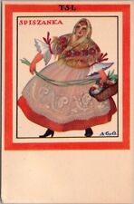 Vintage Polish Artist-Signed Greetings Postcard 