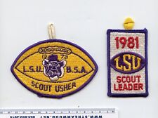 1978 Istrouma area council LSU scout usher & 1981 leader pocket patch BSA  picture