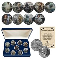 STAR WARS Genuine 1976 Eisenhower Dollar 9-Coin Set w/ BOX - OFFICIALLY LICENSED picture
