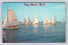 Toms River NJ-New Jersey, Sailboats Getting Ready For Race, Vintage Postcard picture