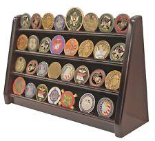 COIN HOLDER Display Stand Rack Wooden Challenge Coin Poker Chip Storage Mahogany picture