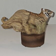 Rick Cain Carved Wood-like Tiger Sculpture 