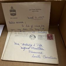 1928 Letter to President William Taft Nephew Wife From The Drake Hotel New York picture