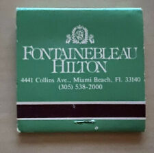 New Vintage Matchbook FONTAINEBLEAU HILTON Miami Beach Florida Unstruck Matches picture