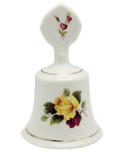 Staffordshire Fine Bone China Bell Yellow Rose Floral with Gold Gilding picture