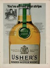 1974 Usher's Edinburgh Scotch Whisky Green Stripe You've Earned Vintage Print Ad picture