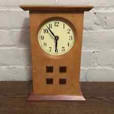 As Is - Vintage Wooden Mantel Clock Hand Crafted Edensburg PA Honey Oak Wood picture