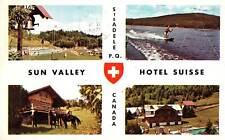 VINTAGE POSTCARD SUN VALLEY SWISS HOTEL ST. ADELE QUEBEC CANADA 1970 - URHS FOLD picture