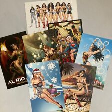 Artist AL RIO promo Postcards YOUR CHOICE - Pinup Risque Sexy, Wonder Woman picture