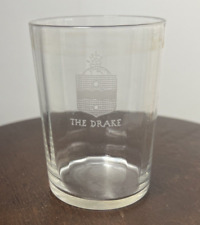 Vintage The Drake Hotel Cocktail Drink Glass Clear Chicago Etched 3.75