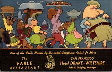 Fable Restaurant Cameo Lounge Hotel Drake Wiltshire San Francisco CA Postcard picture