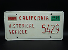 1984 CALIFORNIA License Plate - HISTORICAL VEHICLE - Antique Auto picture