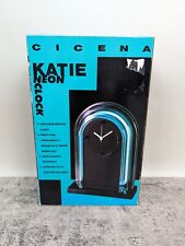 NEW Cicena Katie Neon Light Clock Ultra Blue 1990 NOS 90s Retro Old Stock picture