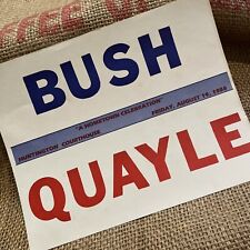 1988 Presidential Election George Bush Dan Quayle Poster Sign Rare Huntington IN picture