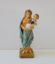 Vintage Madonna & Child Hard Plastic PVC Statue Figurine Virgin Mary Italy 4.5
