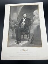1862 PRESIDENT ABRAHAM LINCOLN ENGRAVING JOHNSON & FRY CO. ALONZO CHAPPEL - L872 picture