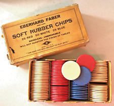 RARE Vintage Eberhard Faber Rubber Poker Chip Set in Original Box **REDUCED** picture