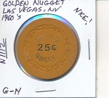 $.25 CASINO CHIP - GOLDEN NUGGET LAS VEGAS NV 1960's G-N #N1112 GAMING CHEQUE  picture