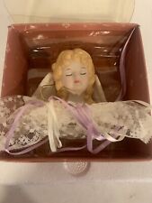 Vntg Bone China Angel Ornament By RUSS Hand Painted & Lace RARE New See Photos picture