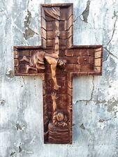 Wooden Cross on Wall, Religious Salvation Gift, Christian Cross, Catholic Art, picture