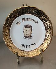 Vintage, In Memoriam President John F. Kennedy 1917-1963 Gold Trim Plate 7” picture