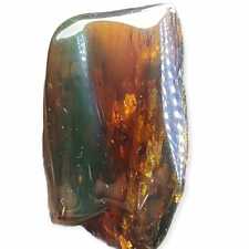Natural Mexican Amber Stone, Half Polished, Cognac Green 25g - Superior Chiapas picture