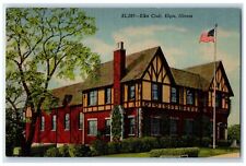 c1940's Elks Club Lodge Hotel Restaurant & Gatherings Elgin Illinois IL Postcard picture