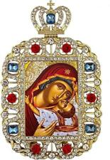 Kissing Madonna and Child Christ Orthodox Ornate Gold Tone Framed Icon 5.75 In picture